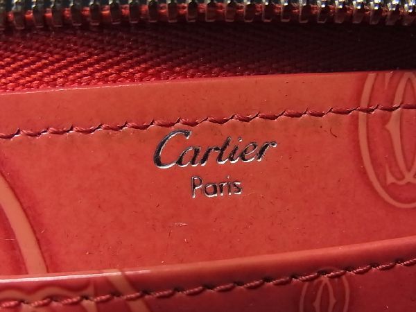 1円 Cartier カルティエ ハッピーバースデー パテントレザー 二つ折り 長財布 ウォレット 札入れ 小銭入れ レディース ピンク系 AC5943Iオ カルティエ ハッピーバースデー 1円 財布 カードケース ラウンドファスナー