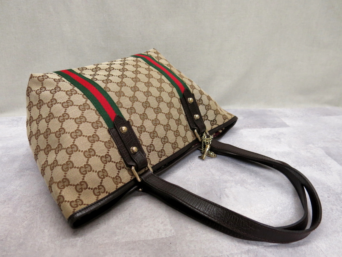●超美品●GUCCI グッチ●シェリー●GGキャンバス カーフ レザー 本革●トート バッグ●ベージュ 茶 赤 緑●G金具●B5 書類 収納●Js29232 グッチ シェリーライン GGキャンバス 0 ◇超美品売切グッチシェリー 1円■超美品■希少デザイン■型崩れ無し