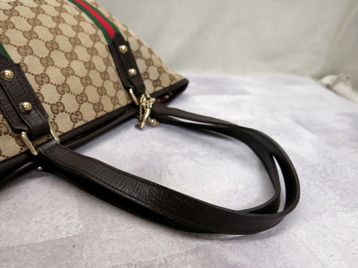●超美品●GUCCI グッチ●シェリー●GGキャンバス カーフ レザー 本革●トート バッグ●ベージュ 茶 赤 緑●G金具●B5 書類 収納●Js29232 グッチ シェリーライン GGキャンバス 0 ◇超美品売切グッチシェリー 1円■超美品■希少デザイン■型崩れ無し