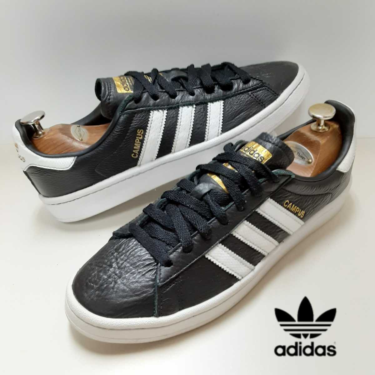 低価，限定セール最値 奇跡の復刻モデル アディダス adidas オリジナルス キャンパス CAMPUS レザー スニーカー ローカット 三つ葉マーク ブラック/黒 26cm(26.0cm)｜売買されたオークション情報、yahooの商品情報を 26.0cm