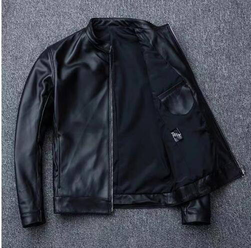 美品★シープスキン スタンドカラー シングルライダース レザージャケット ブラック イタリアンレザー ラム 羊革 