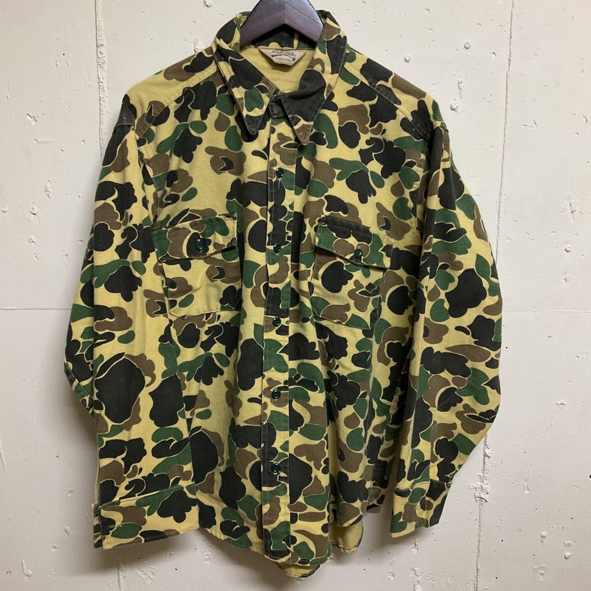 長袖シャツ ハンティング カモフラ ネルシャツ カモフラ柄 古着