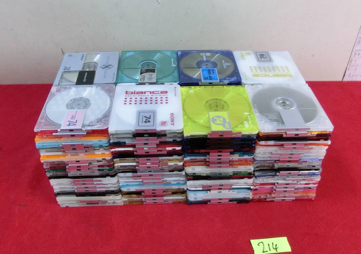 (0906-214)MDディスク TDK・SONY・Victor・AXIA・maxwell～等　まとめて　160枚　中古　ジャンク　＊ケース無　 SONY Victor TDK of Lot 初期化済