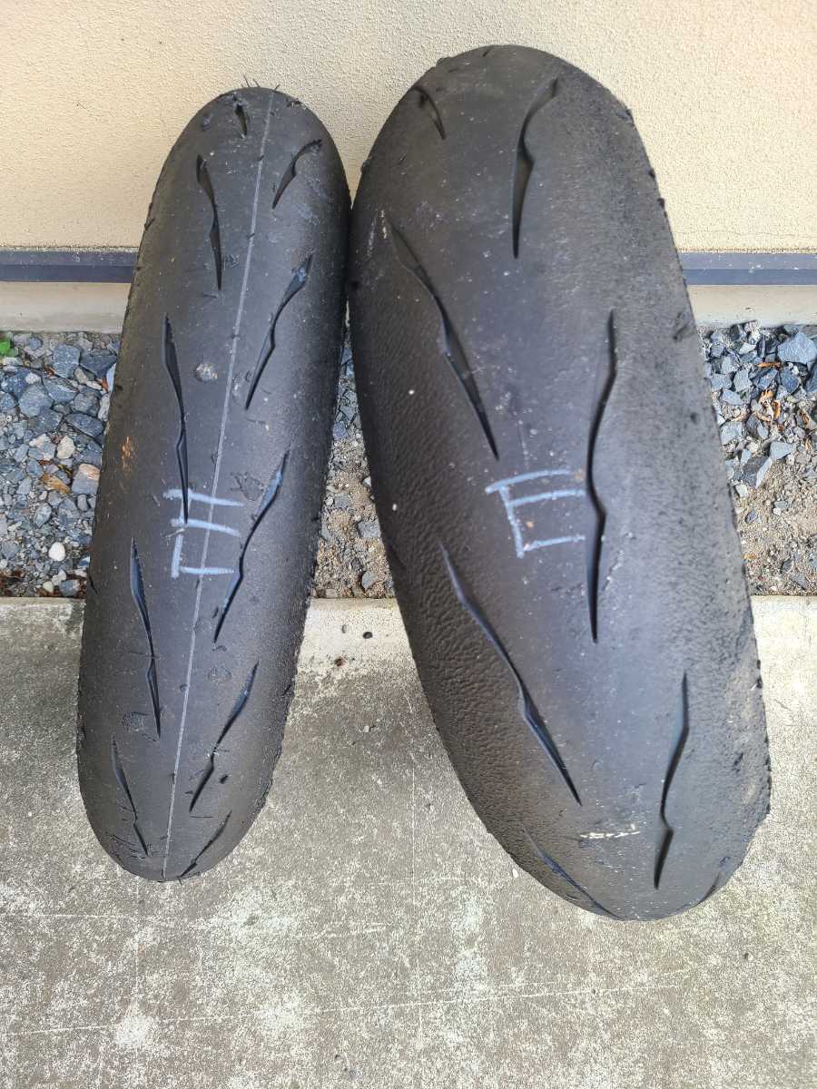 BATTLAX RACING R11 ST600指定タイヤ前後セット BATTLAX RACING R11 NHS 120/600R17 180/640R17 中古セットE ST600用