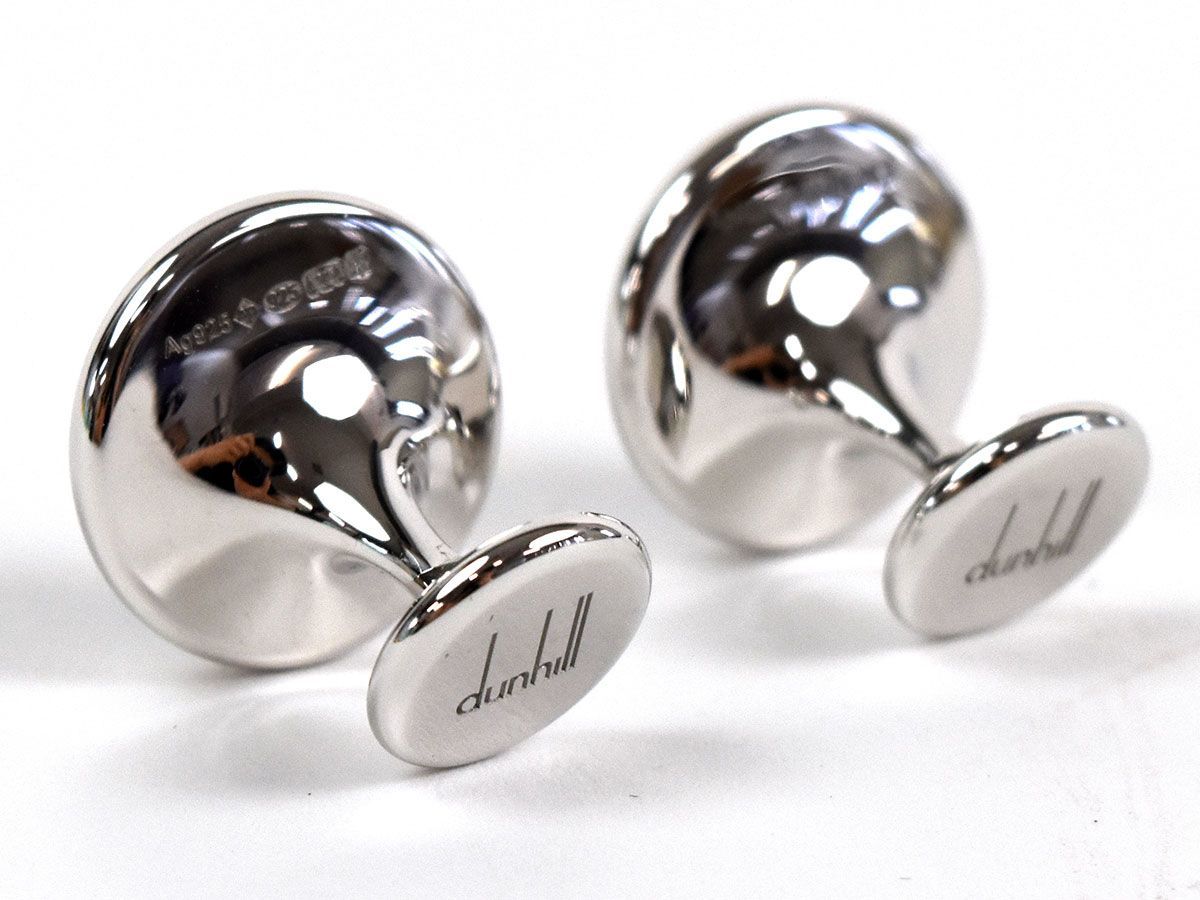 130692☆美品 dunhill ダンヒル カフス JDV8217H Sv925 ブラック  