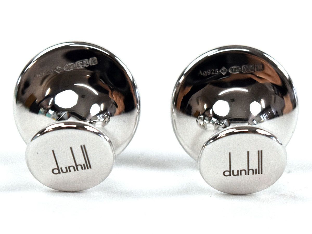 130692☆美品 dunhill ダンヒル カフス JDV8217H Sv925 ブラック 