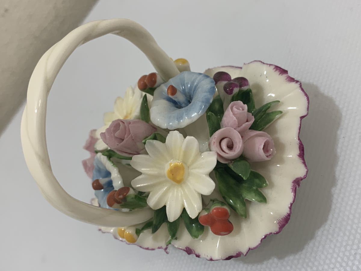 CAPODIMONTE カポディモンテ サバスターノ 陶花 フラワーバスケット