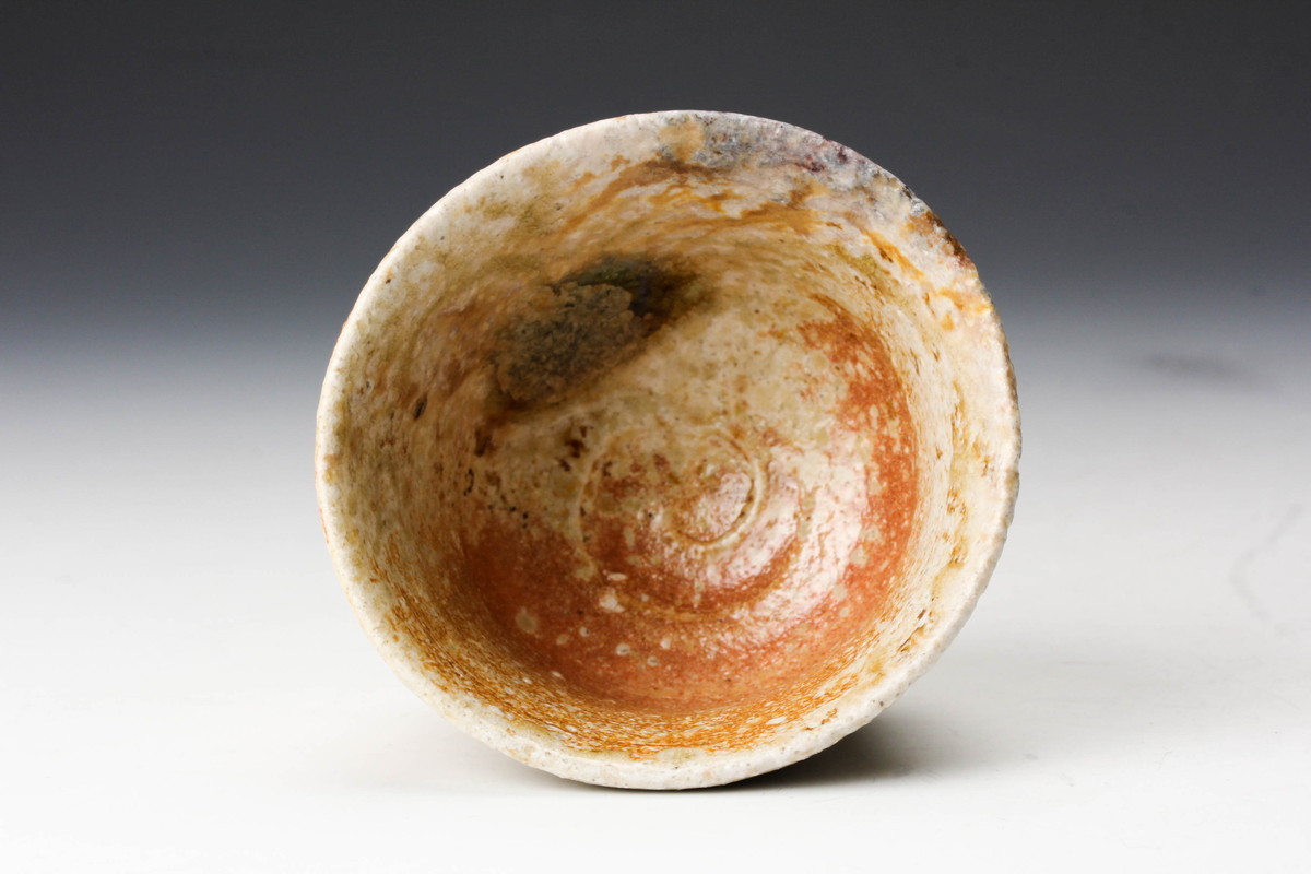 岡野法世 信楽窯変ぐい呑 共箱 栞 本物保証