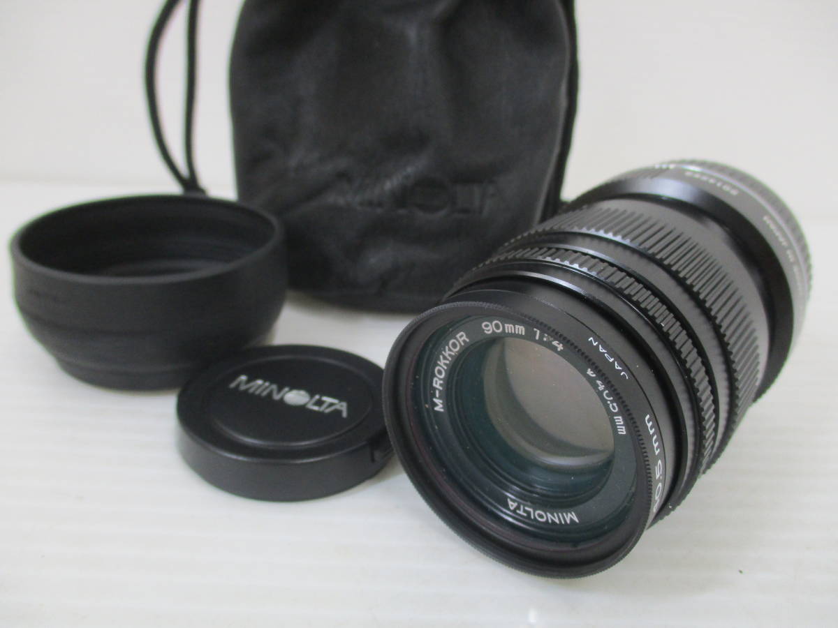 アンティーク鏡 220893-051 ミノルタ MINOLTA M-ROKKOR 90mm 1:4 レンズ LENS 中古
