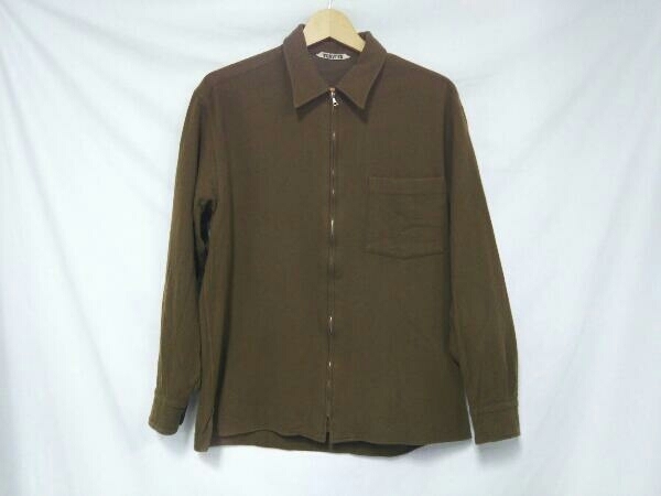 AURALEE オーラリー SUPER SOFT WOOL FLANNEL ZIP SHIRT フロント 