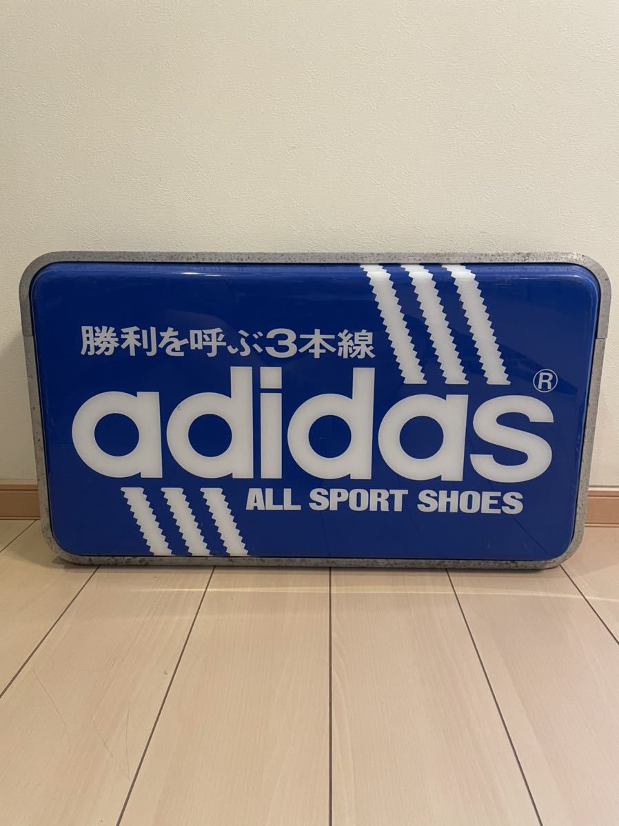 アディダス 電飾看板 レトロ看板 昭和レトロ 電気看板 adidas ガレージ 