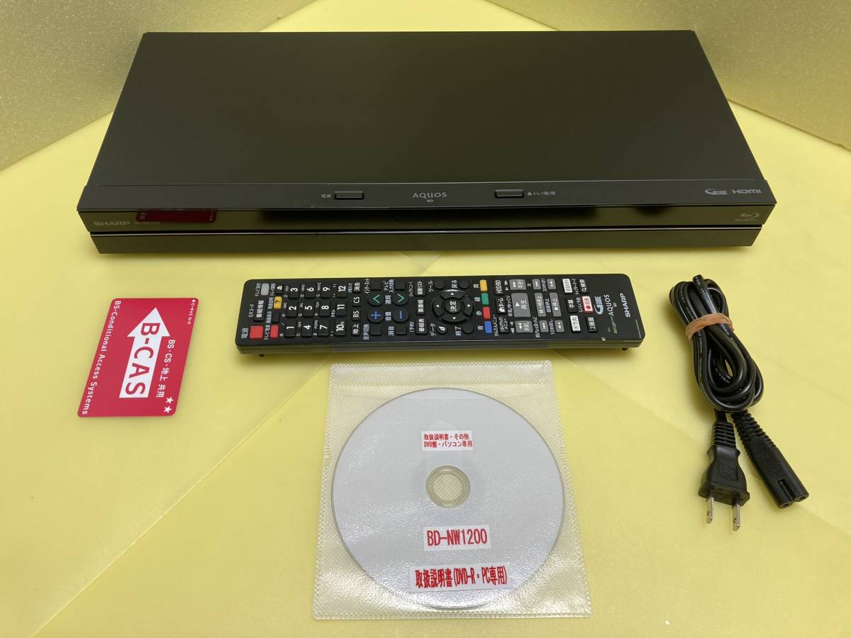 SHARP シャープ BDレコーダー BD-NW1200 2番組同時録画 HDDは交換中古