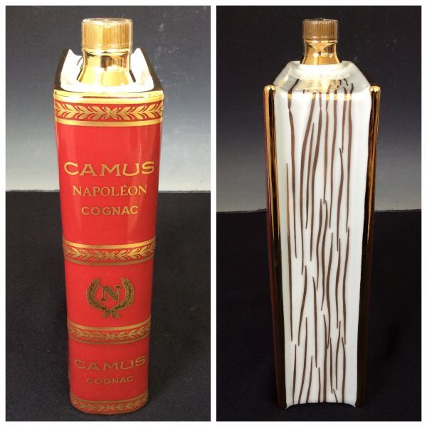 永久定番 未開栓 古酒 CAMUS NAPOLEON 赤陶器 替栓付き 箱縦25cm 横15cm カミュ ナポレオン ブック 赤 アルコール ブランデー コニャック 管41370304