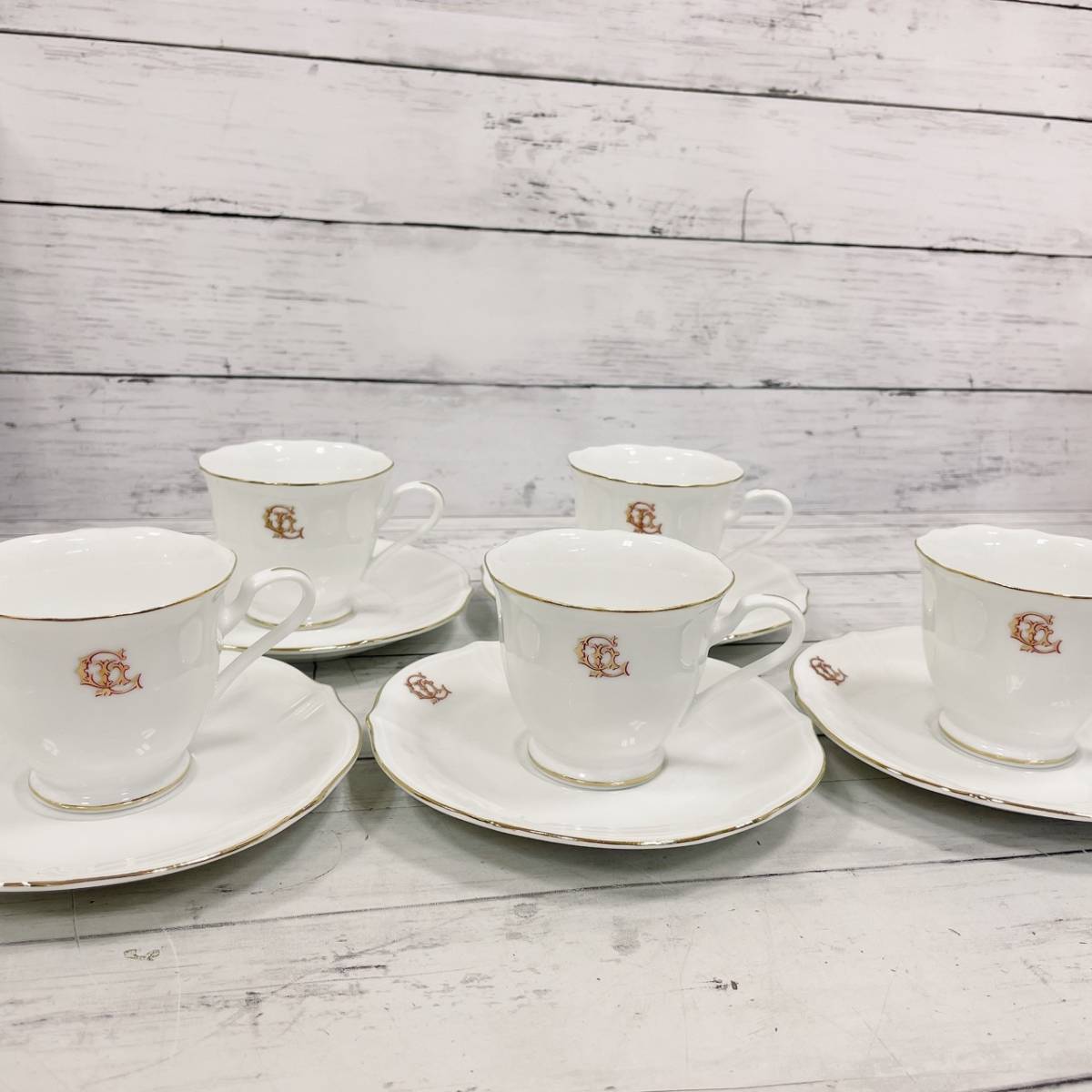 桃山陶器 ギラロッシュ Guy Laroche カップ＆ソーサー 5客 コーヒー 