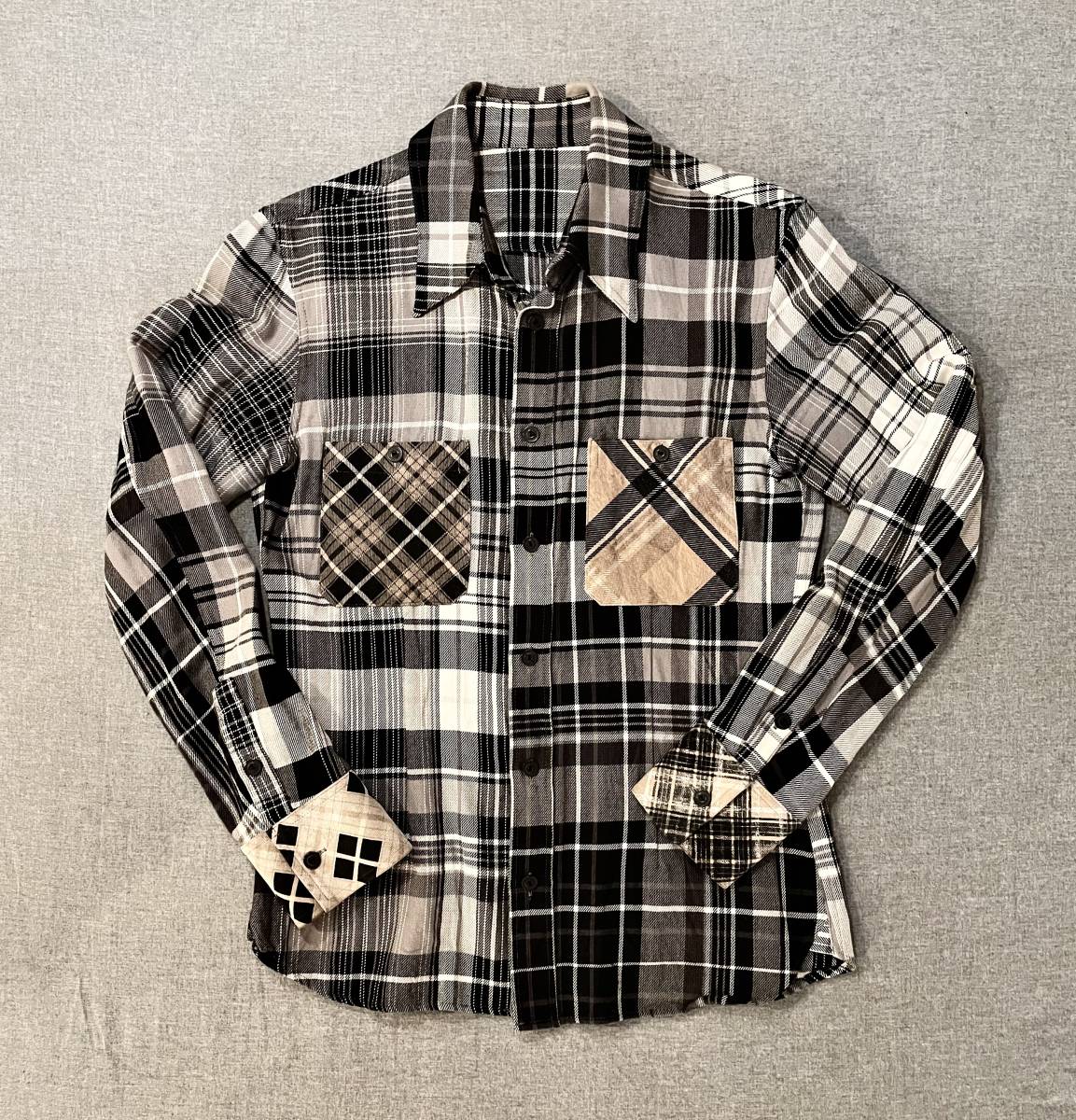 ISAMU KATAYAMA BACKLASH バックラッシュレザー切替シャツ ISAMU