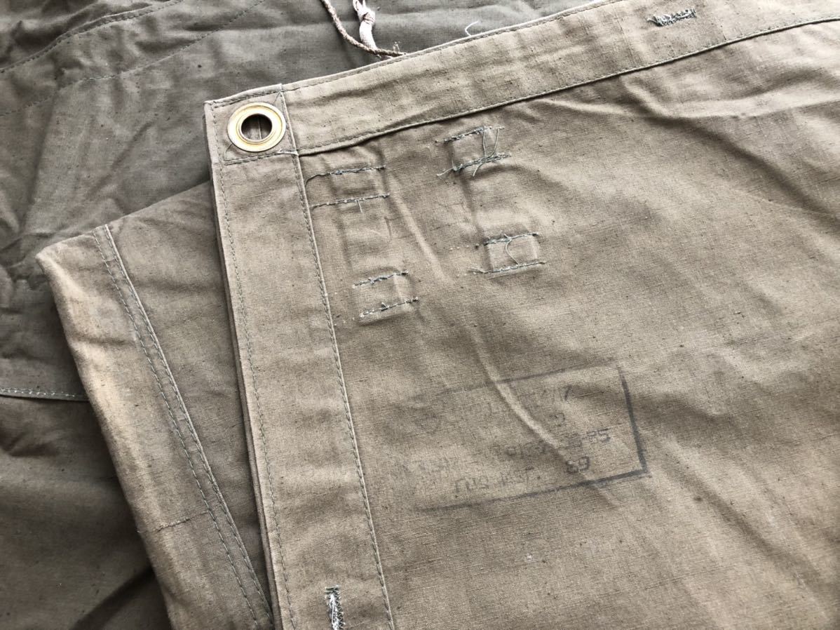 ロシア軍 ソ連軍 M69⁄81 VSR迷彩 ポンチョ タープ パラトカ 麻縄付き