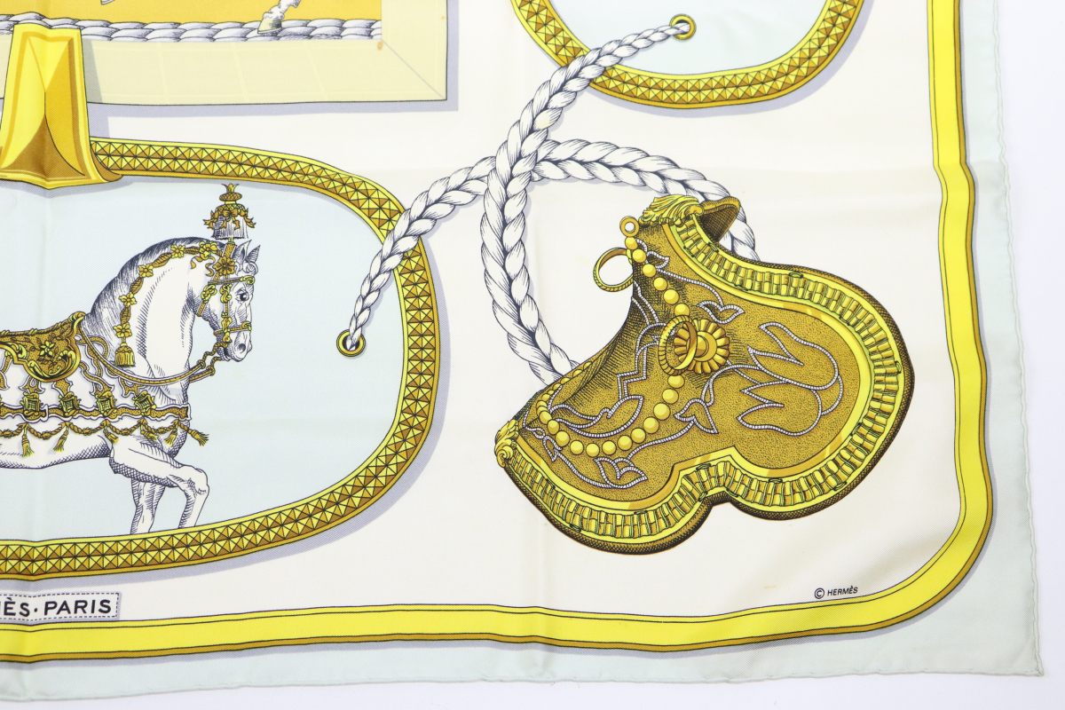 HERMES エルメス カレ90 GRAND APPARAT 盛装の馬 大判 シルク 100