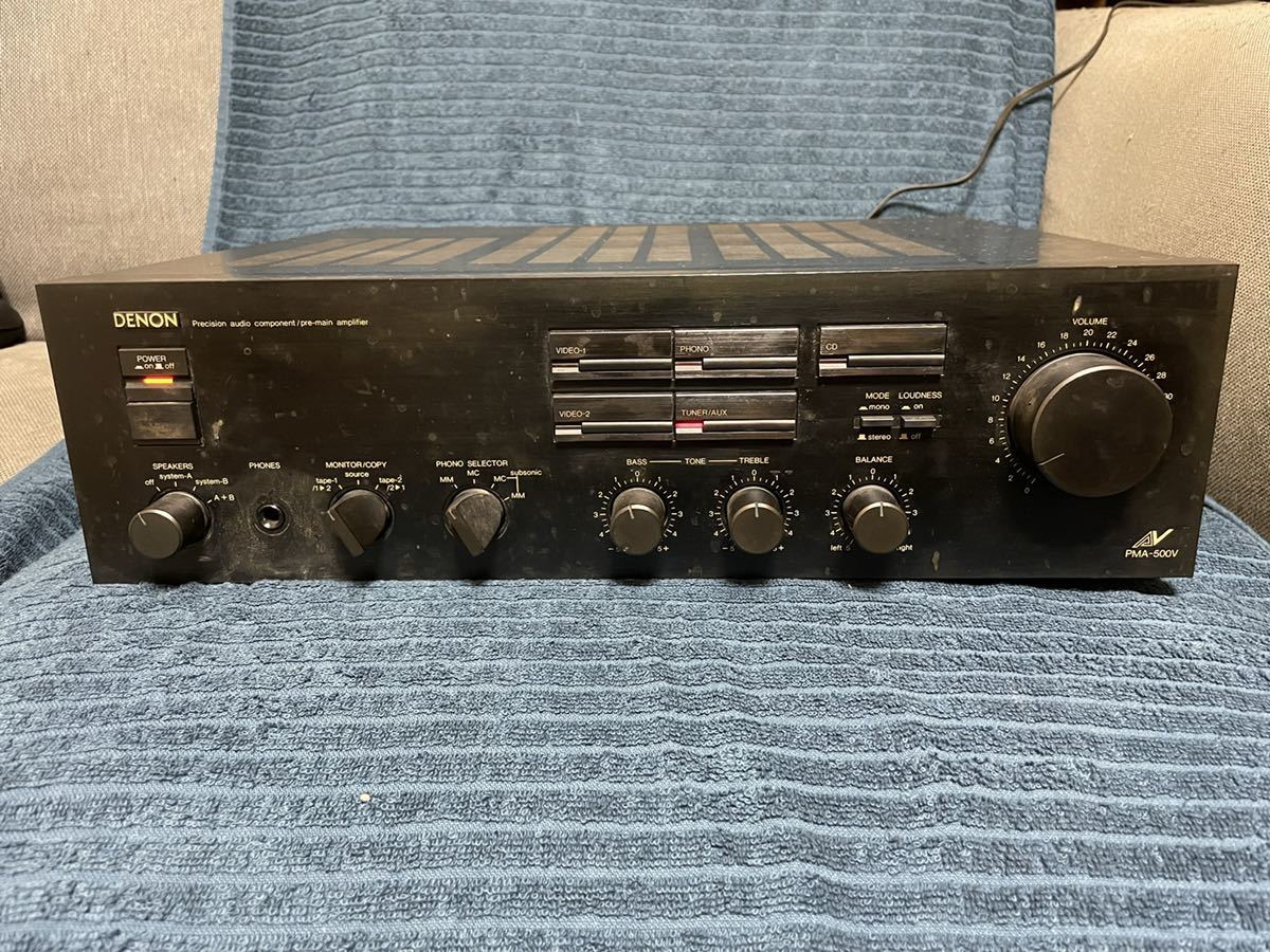 デノン　DENON PMA-500V プリメインアンプ　現状品　通電　ジャンク 通電OK】「DENON PMA-500V プリメインアンプ」ジャンク 動作未確認