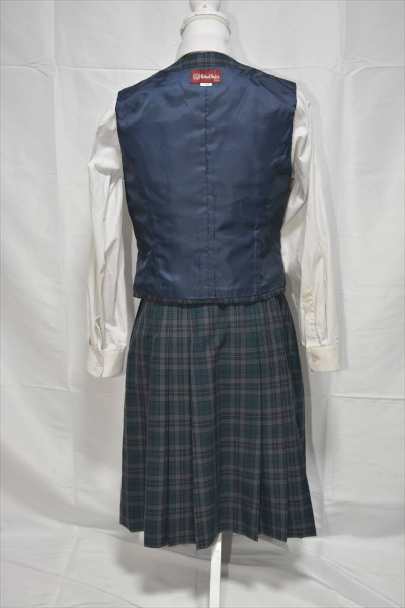 制服 ブレザー カンコー KANKO 上下 コスプレ チェックスカート リボン ベスト 冬服 宮城県 利府しらかし台中学校 女子制服 特大 W75_10
