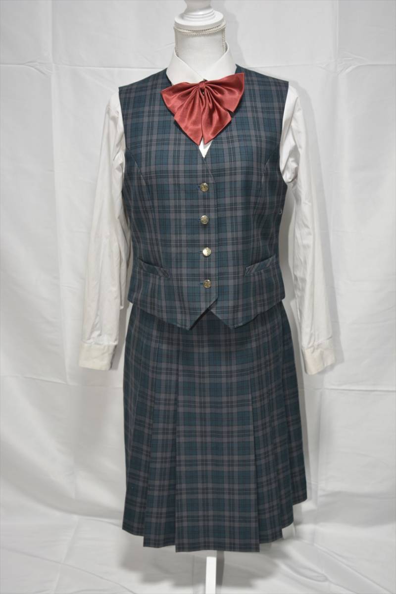 制服 ブレザー カンコー KANKO 上下 コスプレ チェックスカート リボン ベスト 冬服 宮城県 利府しらかし台中学校 女子制服 特大 W75_7