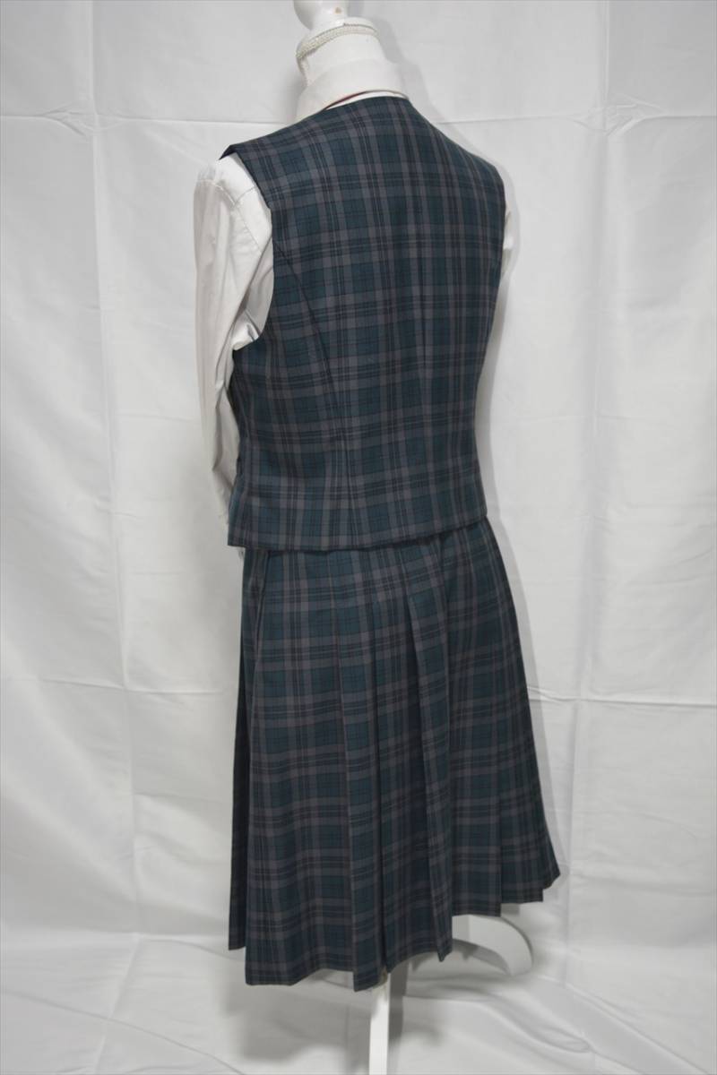 制服 ブレザー カンコー KANKO 上下 コスプレ チェックスカート リボン ベスト 冬服 宮城県 利府しらかし台中学校 女子制服 特大 W75_9