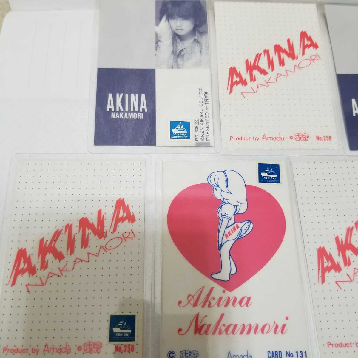 中森明菜□当時物 研音 ラミネートカード写真 アマダ ブロマイド 7点