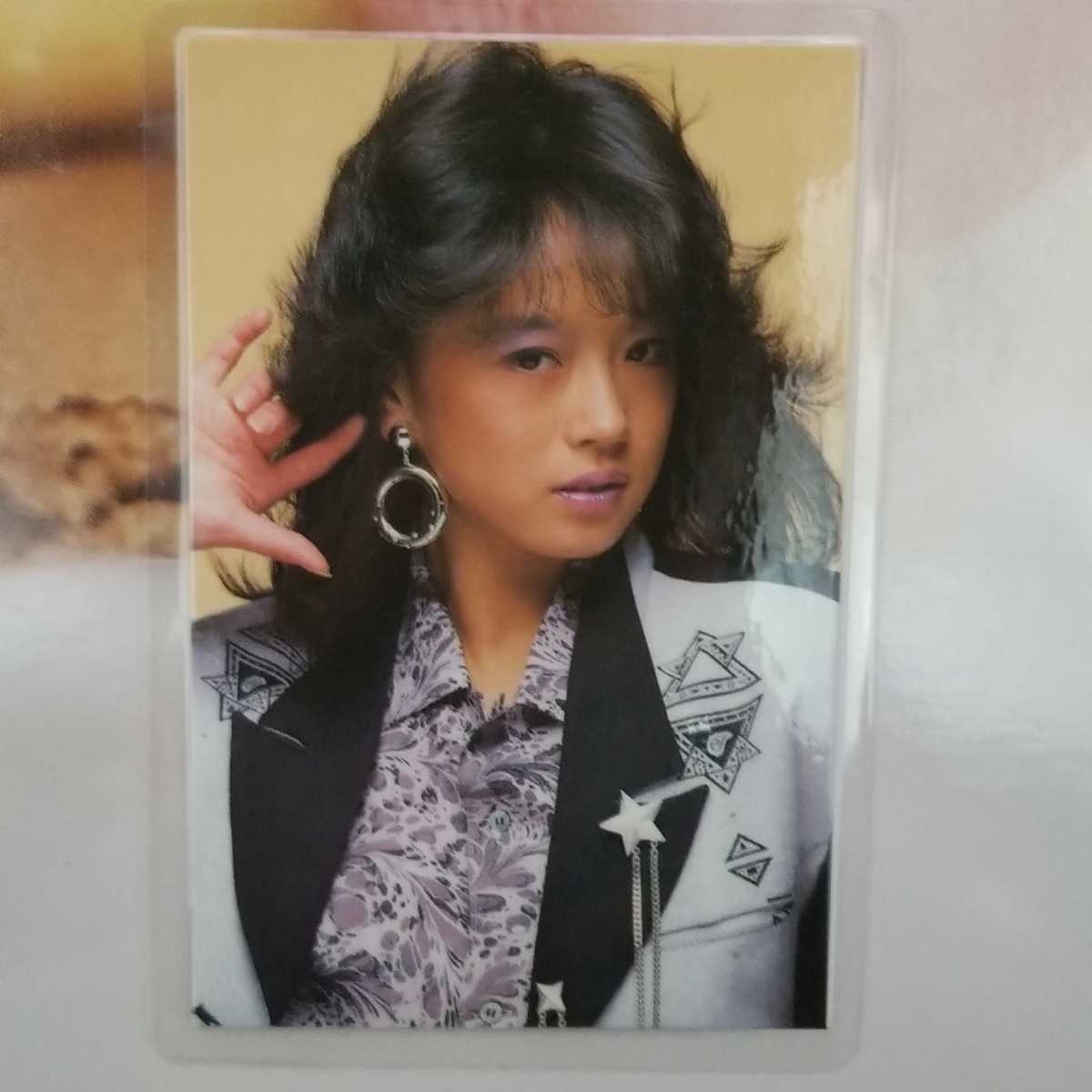 中森明菜□当時物 研音 ラミネートカード写真 アマダ ブロマイド 7点