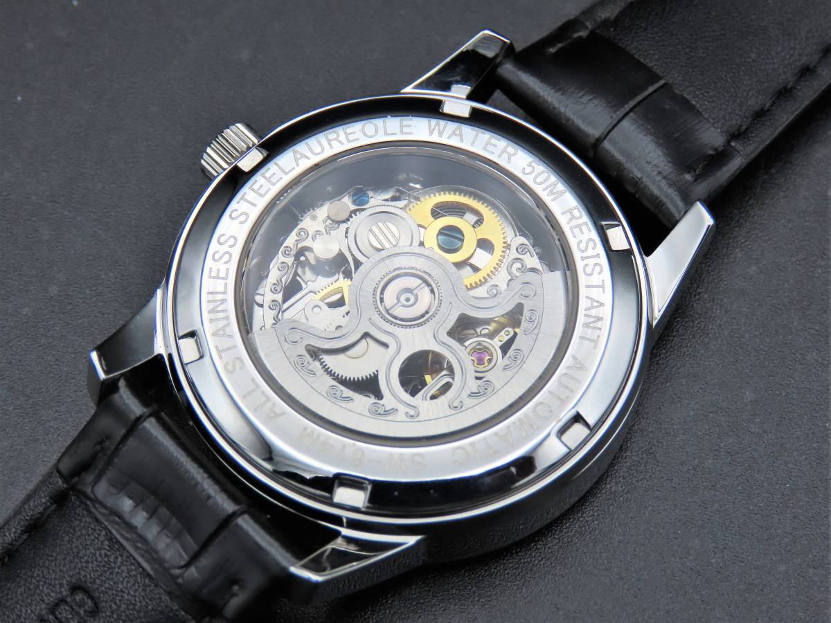 ☆両面スケルトン☆【AUREOLE】オレオール 自動巻き 49SW-470M 動作品 