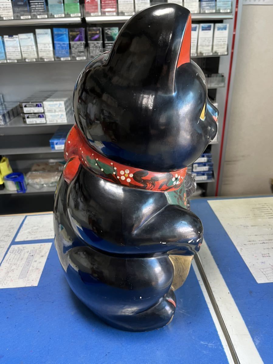 昭和レトロ 招き猫 貯金箱 置物 黒猫 - 商売繁盛 メルカリ 縁起物 陶器