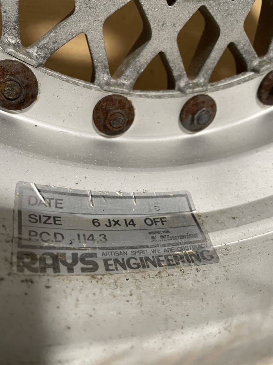 ホイールのみ RAYS VOLK Racing メッシュ 14インチ 6j +15 114.3 4h 旧 