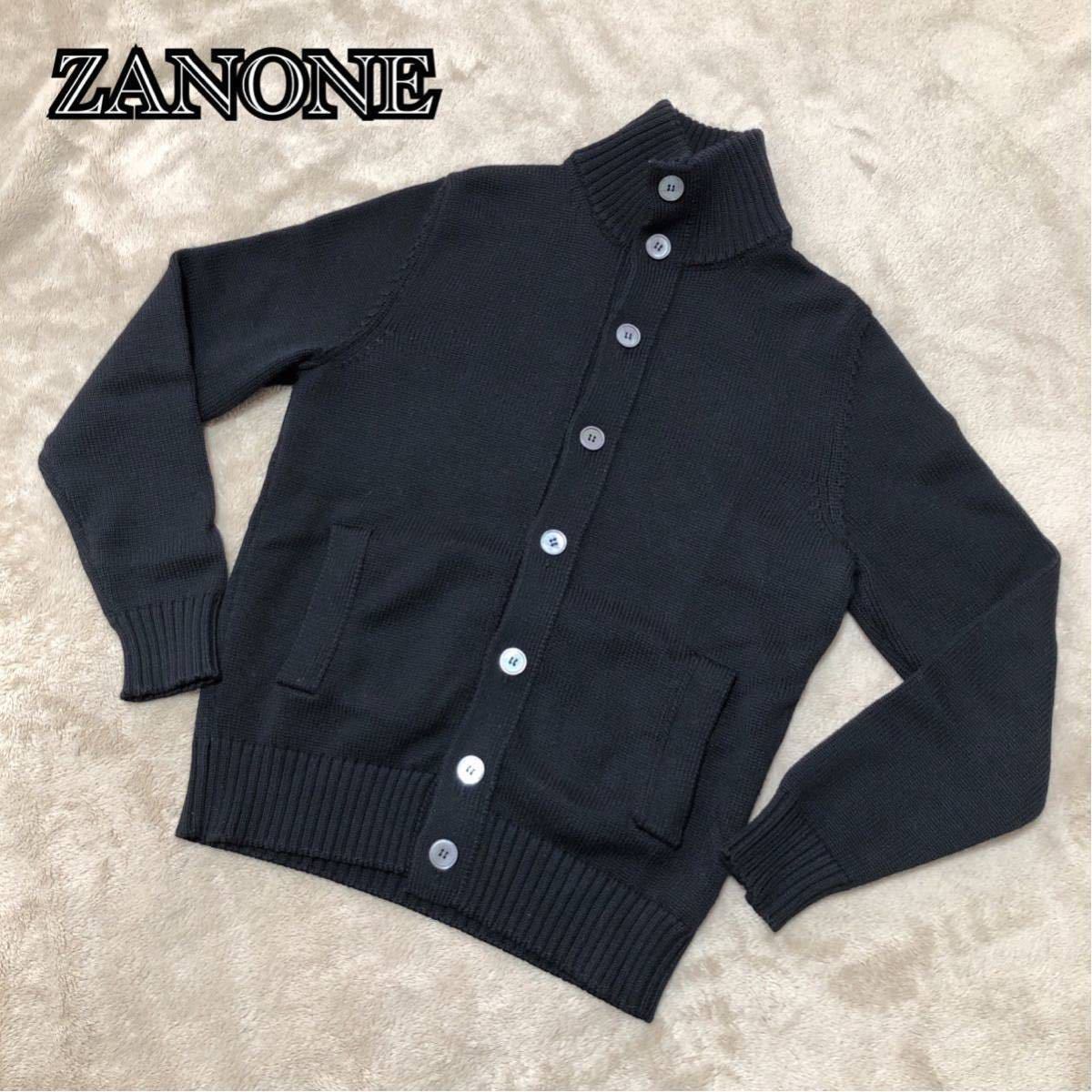 【100%新品，限定SALE】 ZANONE ザノーネ ニットカーディガン スタンドカラー ヴァージンウール 黒 46 CHIOTO キョート KYOTO SLOWEAR(カーディガン)｜売買されたオークション情報、yahooの商品情報をアーカイブ公開 - オーク カーディガン
