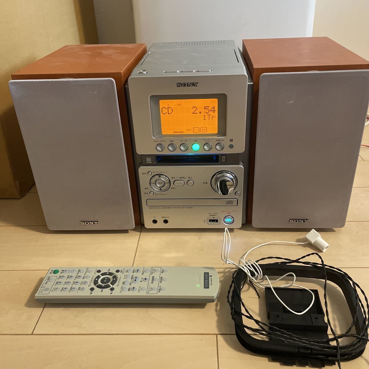 SONY CMT-M35WM MD.CD.カセットテープ.ラジオオールインワンコンポ リモコン付き ウォークマン対応 SONY CMT-M35WM MD MD&frasl;CD&frasl;カセット&frasl;オールインワンコンポ ラジカセウォークマン .: