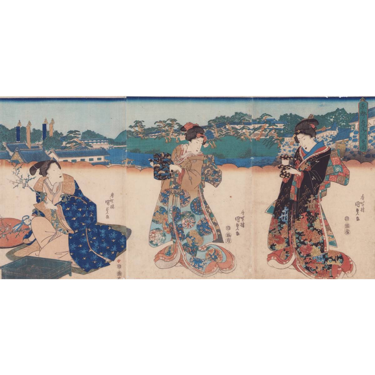 hana_desu15 東都虎御門之図 三枚続 歌川国貞 Kunisada 江戸時代 本物