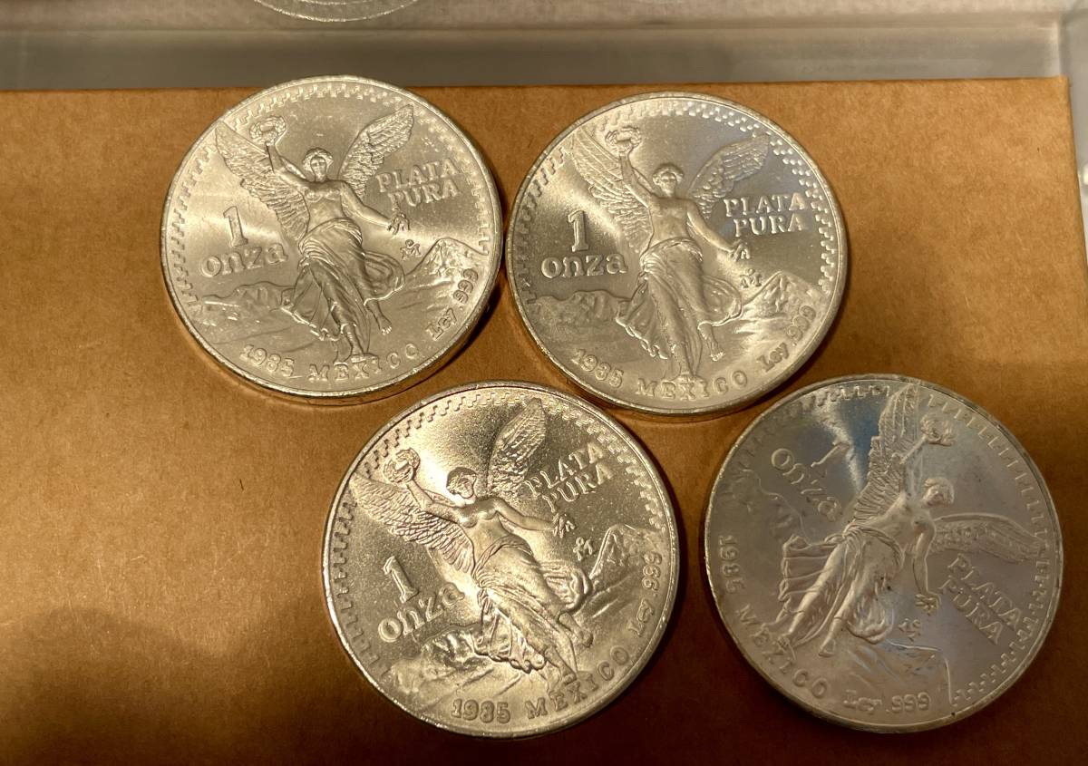 ☆メキシコ ☆ リベルタード銀貨 1985年・1ONZA純銀貨（ 999ag