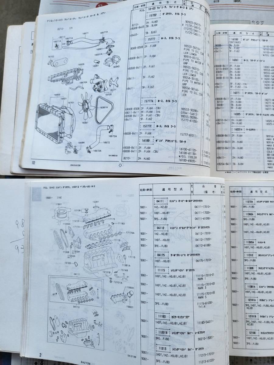 希少 トヨタ ランクル パーツカタログ 60系 80系 BJ FJ HDJ 4冊 【公式