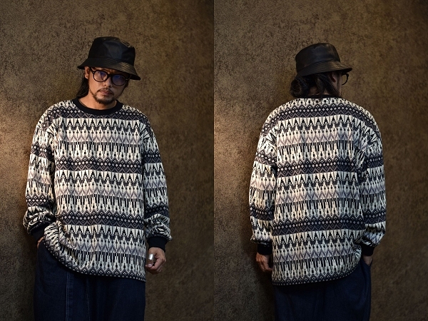 新品タグ付 CALEE キャリー 2021AW Jacquard border drop shoulder L/S
