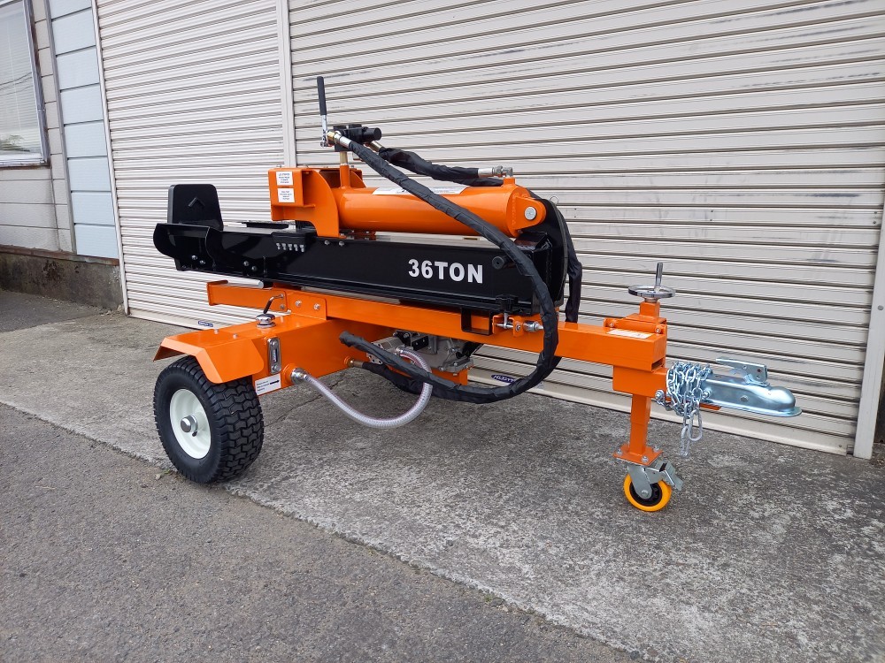 薪割り機 ３６トン 36t セル＆リコイルスタート セル＆リコイル ファムテク！ 組立済　発送　36t　薪割り機　３６トン　薪割機　270cc　エンジン　9hp　エンジン　シングルレバー　オートリターン　新品　未使用