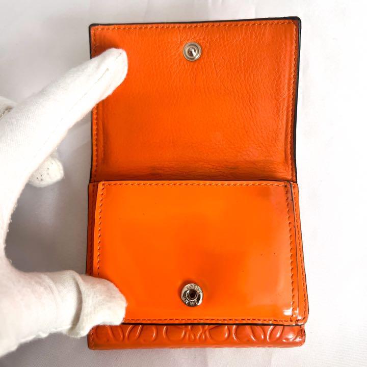1円《美品》 ロエベ 三つ折り財布 リピート アナグラム トライ