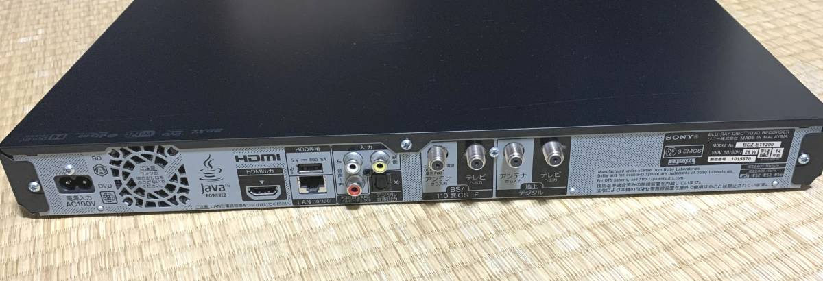 SONY ブルーレイプレーヤー BDZ-ET1200 ジャンク品 SONY BDZ-ET1200