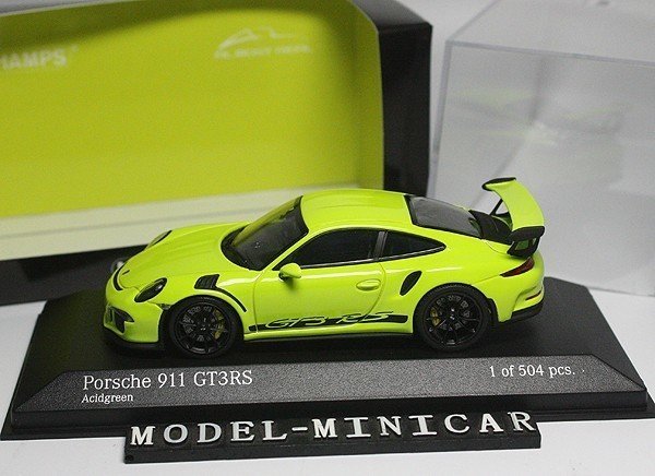 △絶版！最後！PMA 1/43 ポルシェ Porsche 911（991）GT3 RS Acidgreen