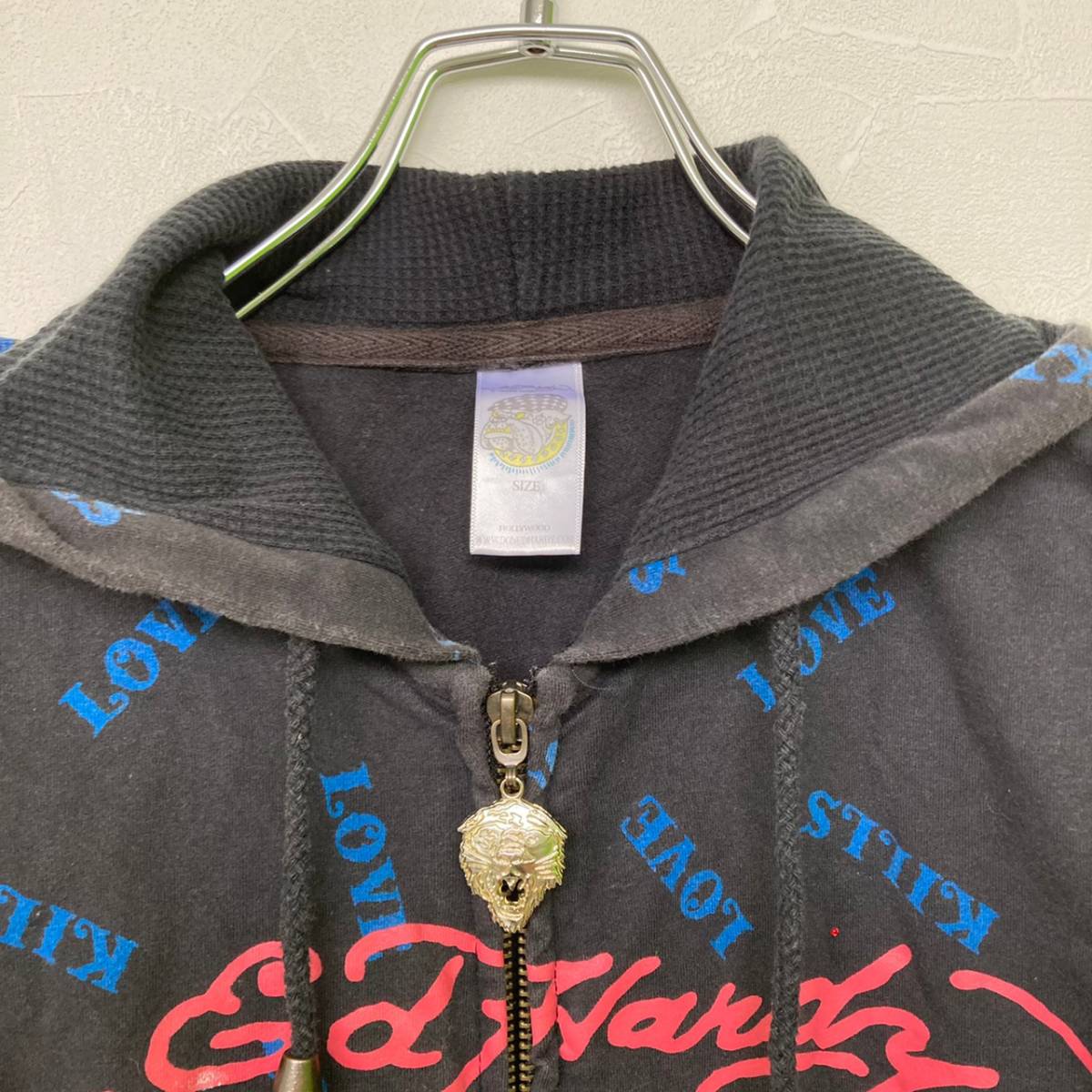 Ed Hardy/エド ハーディー パーカー ラインストーン付き ブラック 黒