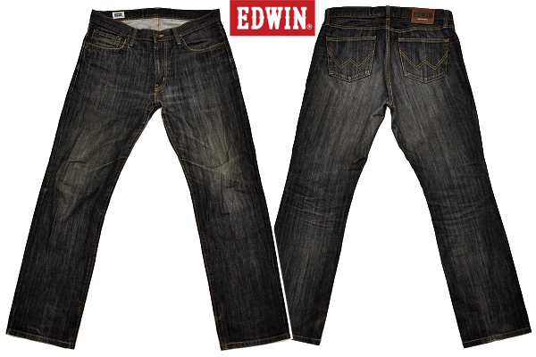 EDWIN エドウィン ジーンズ リラックスストレート EDWIN&frasl;エドウイン405 FIRE K-3665★美品★EDWIN エドウィン INTERNATIONAL BASIC 403★日本製 人気の濃い ヴィンテージ加工 ブラックデニム ストレートジーンズ W-33
