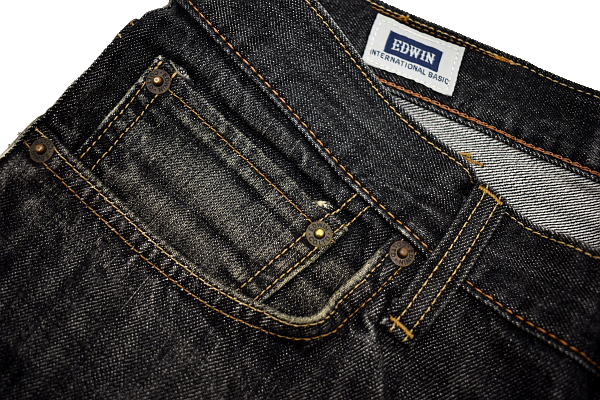 EDWIN エドウィン ジーンズ リラックスストレート EDWIN&frasl;エドウイン405 FIRE K-3665★美品★EDWIN エドウィン INTERNATIONAL BASIC 403★日本製 人気の濃い ヴィンテージ加工 ブラックデニム ストレートジーンズ W-33