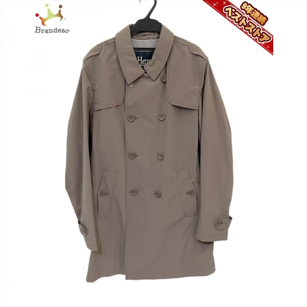 ヘルノ HERNO トレンチコート サイズ50 XL - ダークブラウン レディース 長袖/春/秋 コート