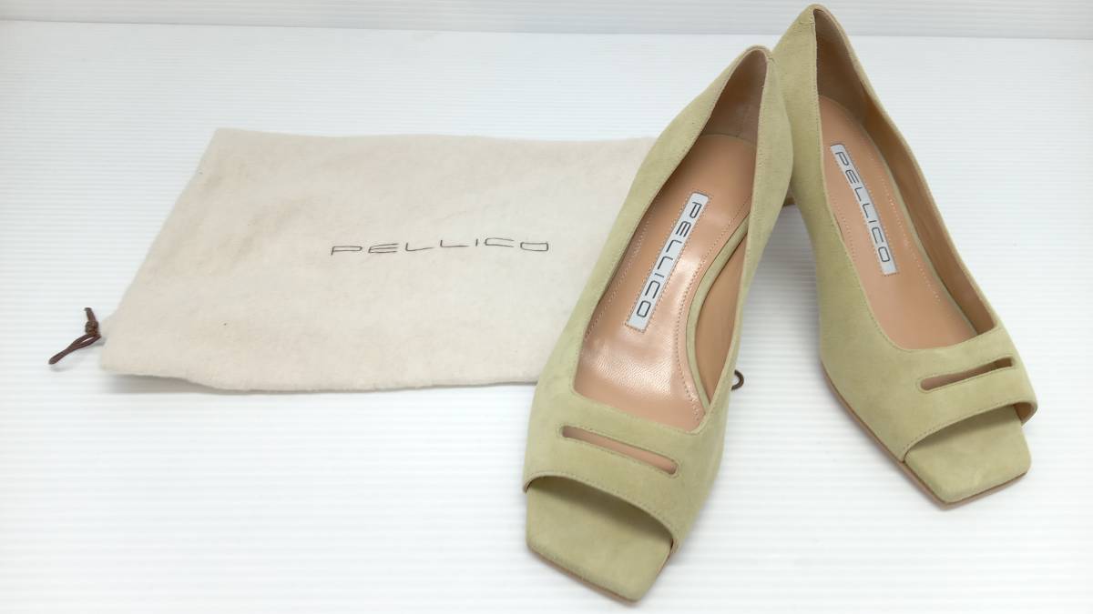 ★ PELLICO ペリーコ サンダル スウェード イタリア製 サイズ35(22cm) グリーン 夏