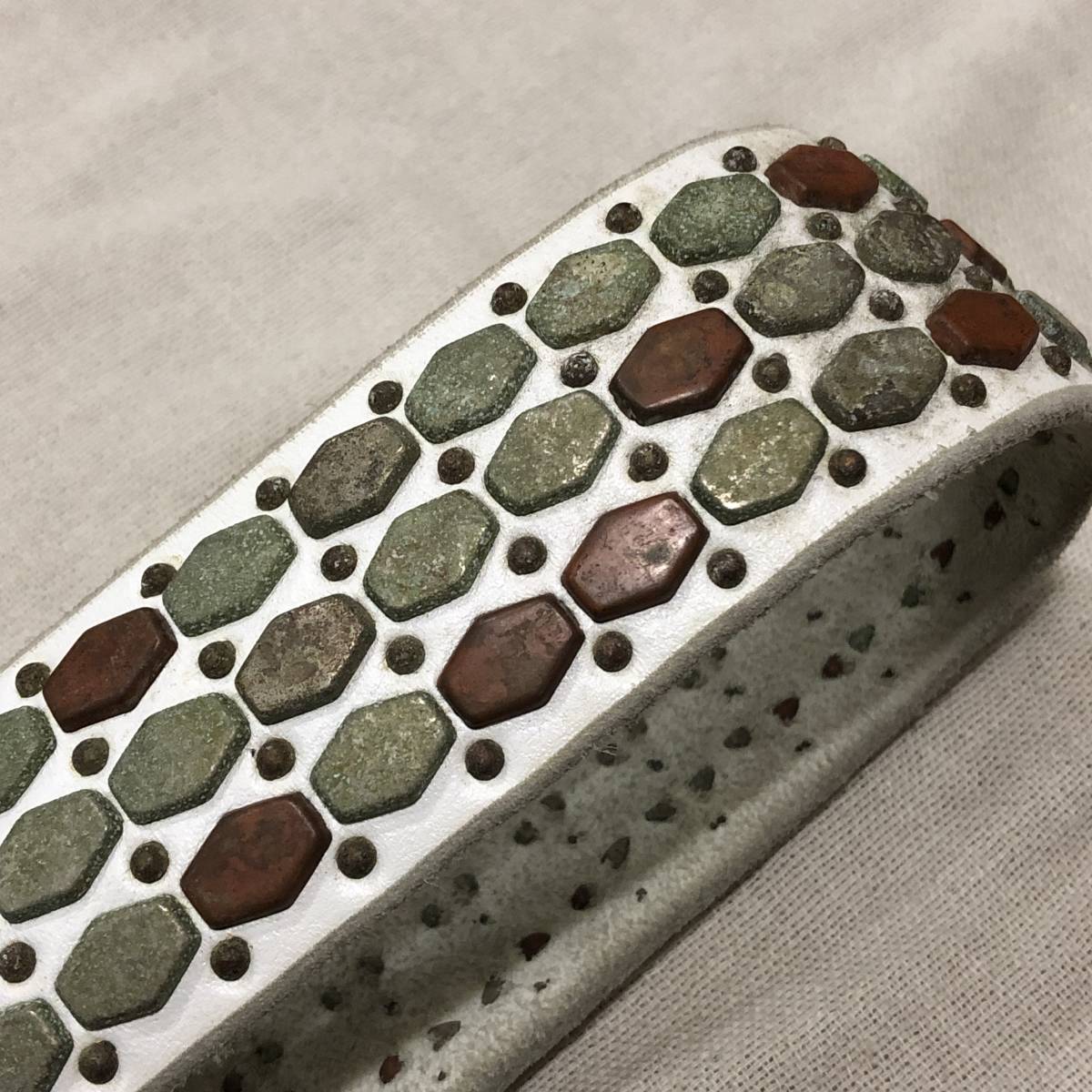 DOA Leather Studs Belt USA製極上品DOA HTC ターコイズスタッズ高級