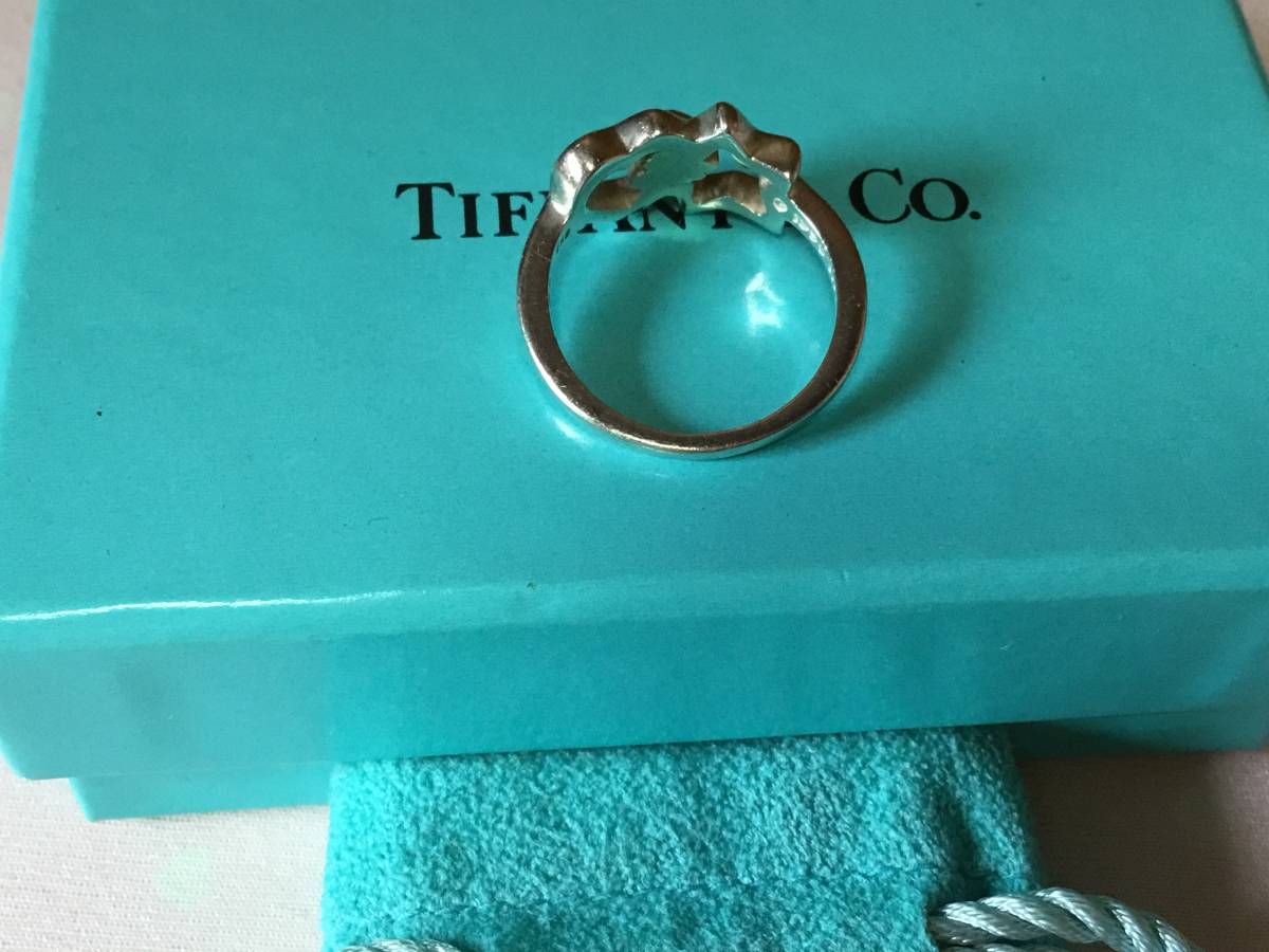 Tiffanyコンビカラー ハートモチーフ リング11号 ティファニー TIFFANY&Co. ☆スター＆ハートモチーフのリング 11号