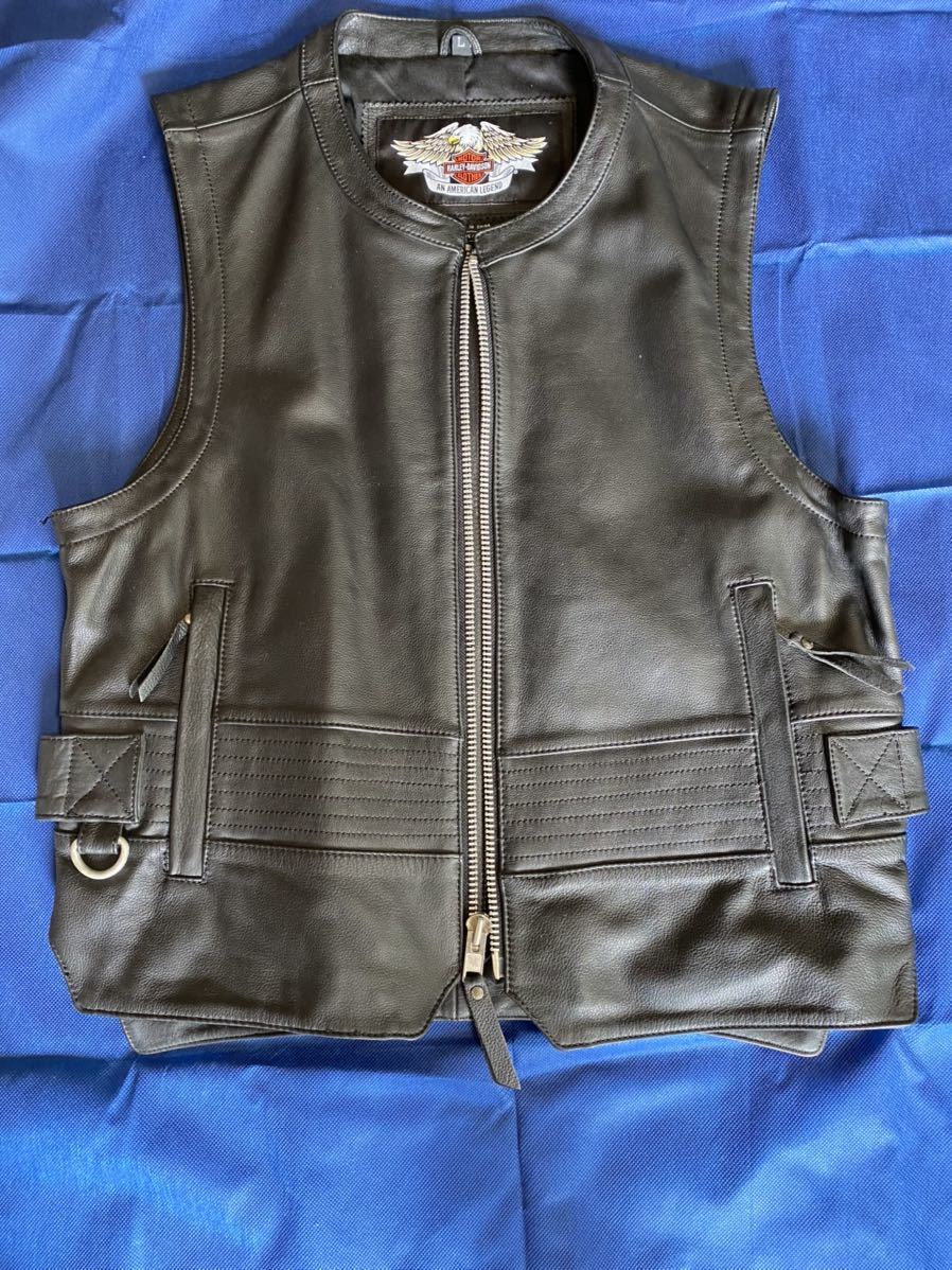 ハーレーダビットソン純正レザーベストLサイズ 純正 ハーレー
