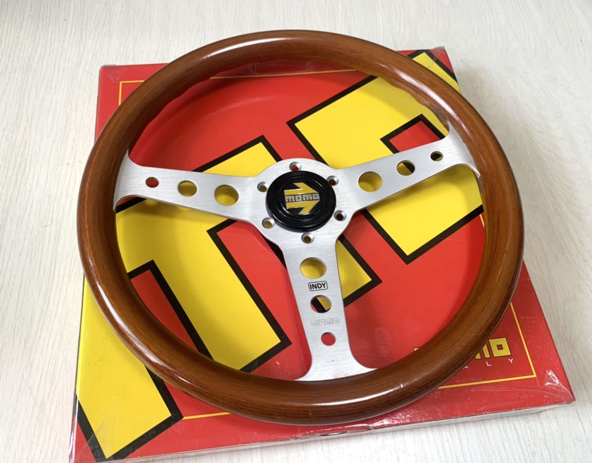 激レア MOMO 製 Super INDY ウッドステアリング 即決大歓迎 モモステ