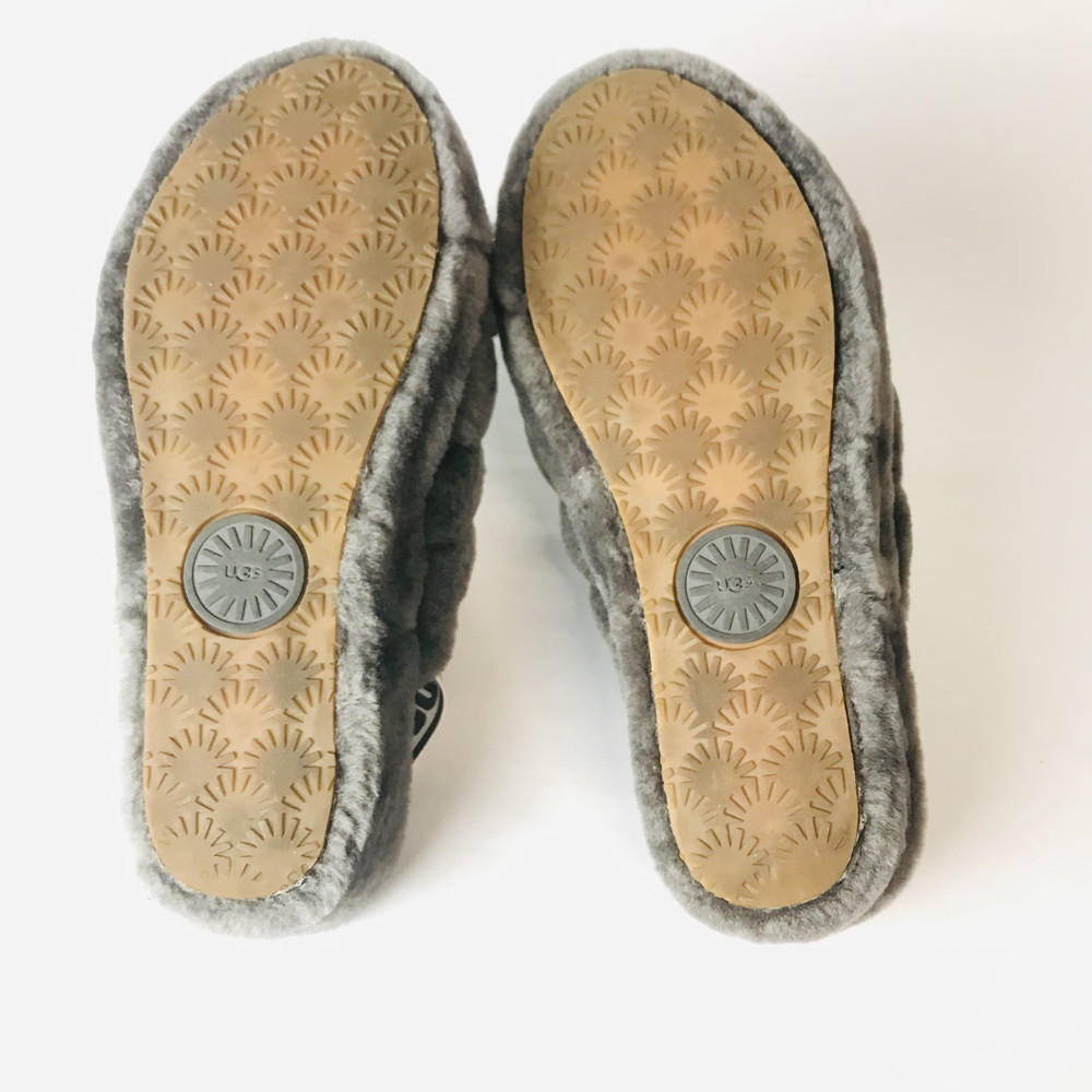 【中古品】 UGG アグ FLUFF YEAH SLIDE サンダル チャコール サイズ：26㎝ 1095119 【180-210404-sm-6-ICH】 UGG アグ Fluff KIDS 大人にも◎厚底サンダル サイズ:23